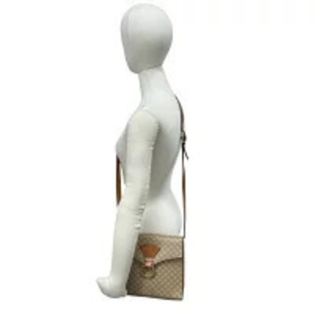 Celine Macadam Blazon Triomphe Leather Shoulder Bag Pouch Clutch Brown - Picture 2 of 10